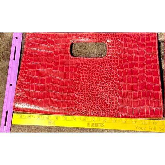 Woman's Clutch Purse Giannini Leather Bag Burgundy - Picture 5 of 5